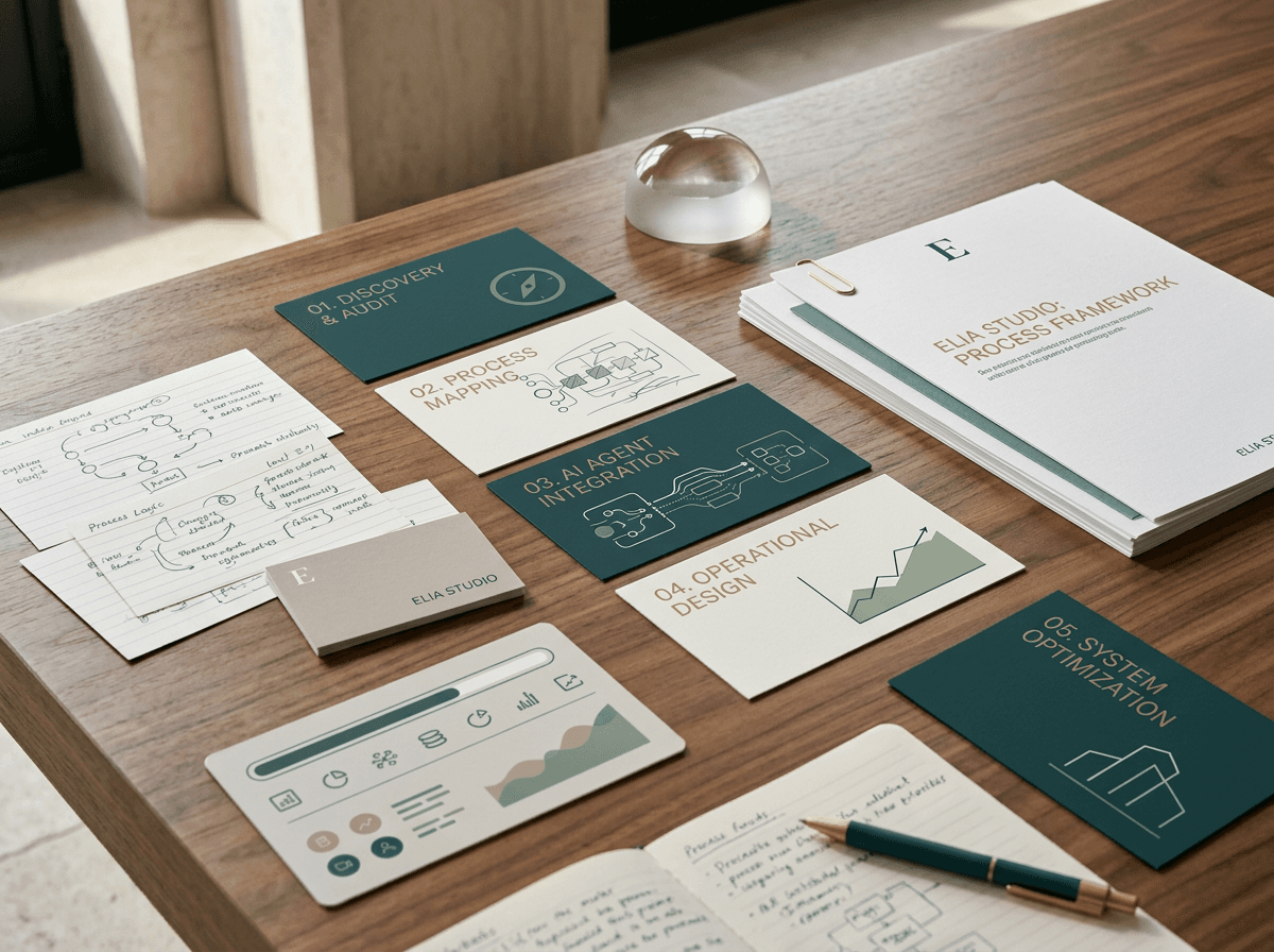 Workshop wall with post-its—opportunity and prioritisation work